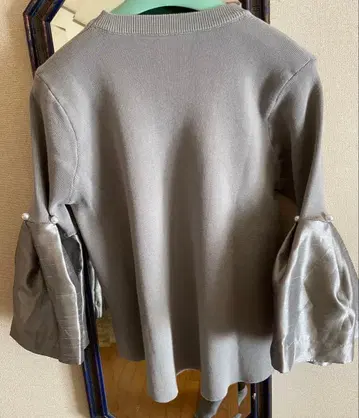 Piacere 펄 소매 니트탑 스웨터