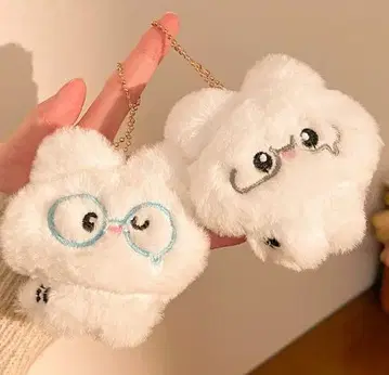 푹신푹신 구름 모양 키링 안경 캐릭터