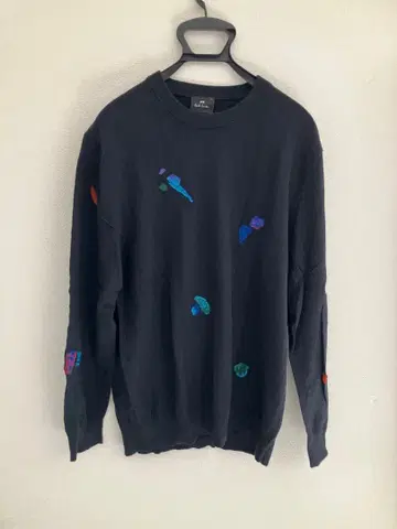 Paul Smith 블랙 L 사이즈 자수 니트 남성용