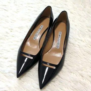 펠리코 아넬리 스틸레토 펌프스 에나멜 36 네이비