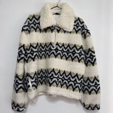 새상품급 J.Crew 보아 자켓 아이보리/블랙/베이지