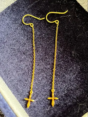 쥬얼리 츠츠미 롱 귀걸이 (크로스 모티브)