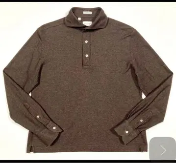 GUY ROVER 브라운 긴팔 피케 셔츠 L 사이즈