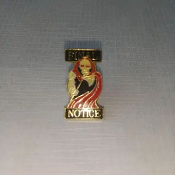 FINAL NOTICE 그림리퍼 사신 핀 배지