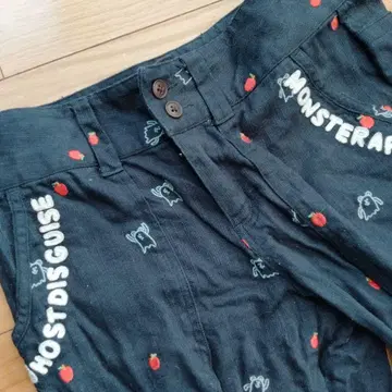 몬스터 자수 캐주얼 팬츠 블랙