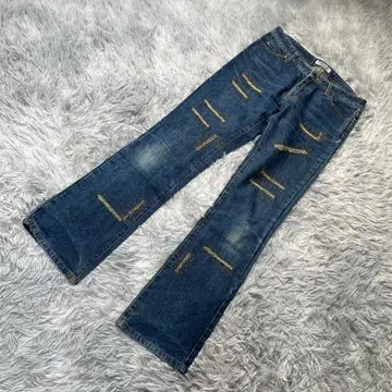 y2k Shake Your Soul 복구풍 스티치 데님 데미지