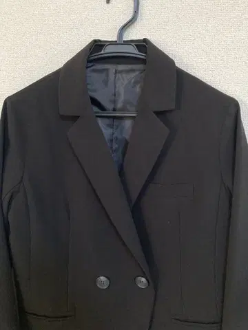 블랙 더블 브레스트 테일러드 자켓