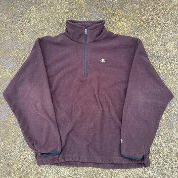 CHAMPION 브라운 하프 지퍼 트레이닝복 2XL 90s