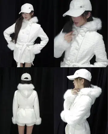 andwang Twinkle Button Tweed Coat ivory