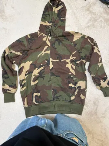 로스코 카모 무늬 지퍼 후드티 M