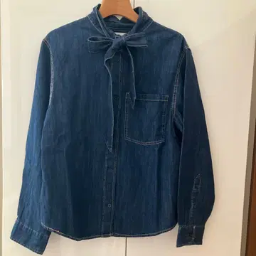 [ 새상품급 ] ZARA 데님 보타이 셔츠
