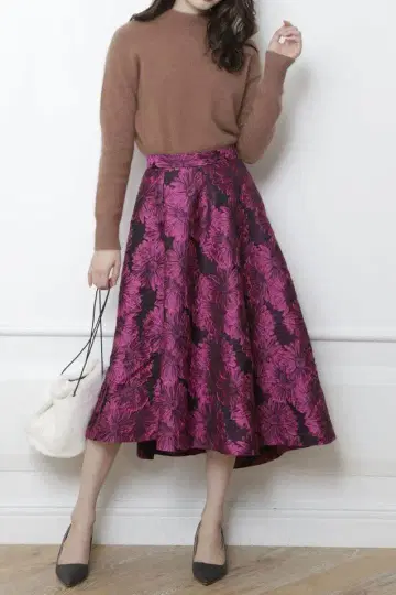 마이 스트라다 꽃무늬 자카드 아지메 스커트 36