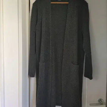 다크 그레이 롱 가디건 코트 남성용 M