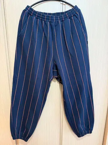 Keboz 네이비 스트라이프 와이드 팬츠