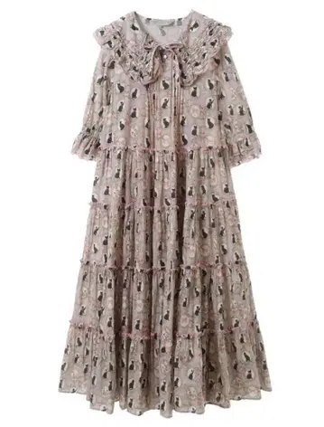 미러캣 프릴 롱 원피스 alcali 알칼리 아오키 미사코