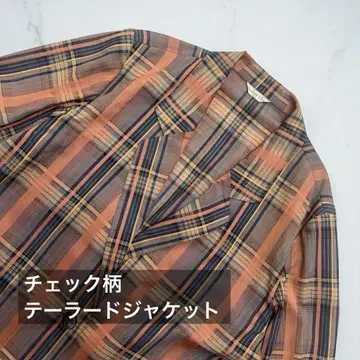 체크 무늬 테일러드 자켓 15BR 구제 의류 빈티지