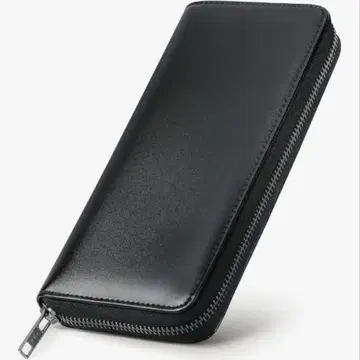 천연 가죽 오일 레더 장지갑 블랙