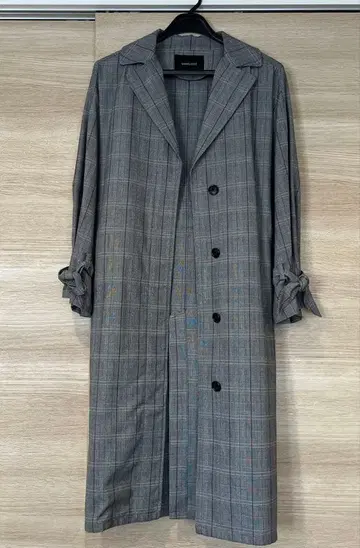 허리 리본 롱 코트