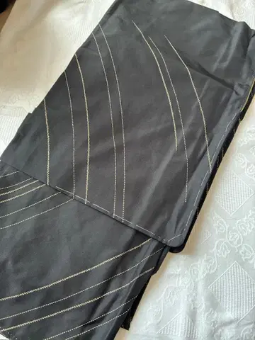 자수 오시마 명주 블랙 베이스 금실