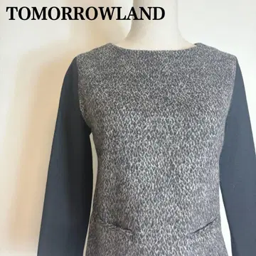 투모로우랜드 울 상의 포켓 부착 올 패턴 절개 블라우스 38