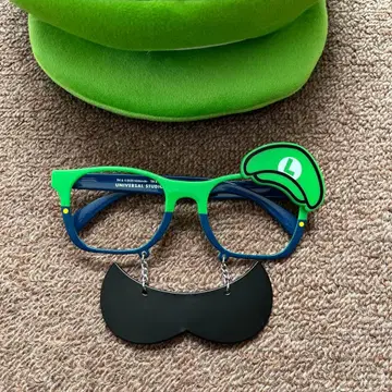 USJ 루이지 캐릭터 모자 안경 세트