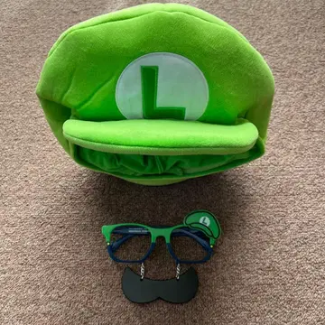 USJ 루이지 캐릭터 모자 안경 세트