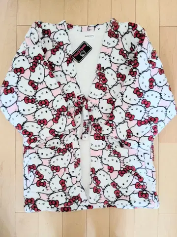 새상품 키티 한텐 M~L 핑크 시마무라 반텐 겉옷 룸웨어