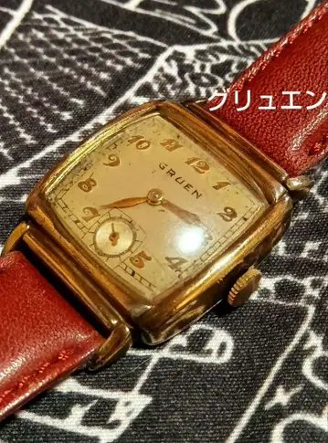 그뤼엔 앤티크 스몰 세컨드 수동 와인딩 남성용 손목시계 작동품