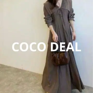 코코딜 세일러 카라 롱 원피스 브라운 2 COCO DEAL
