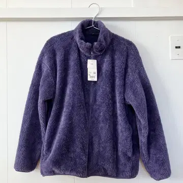유니클로 UNIQLO 퍼리 플리스 풀 집 자켓 퍼플 XL