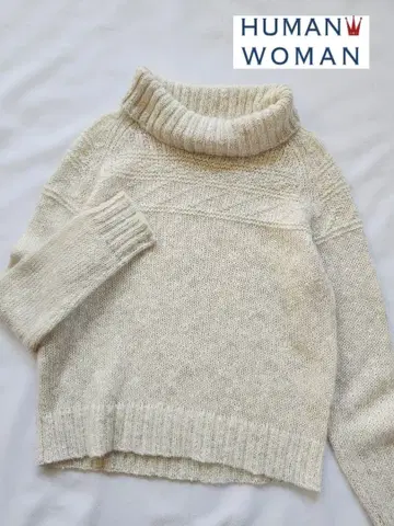 휴먼 우먼 모헤어 혼방 하이넥 니트 스웨터