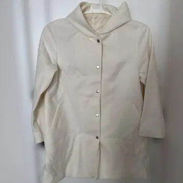 CROCODILE CODE 후드 부착 아이보리 코트 L