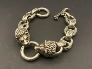 중량 약 132g! 실버 925제 라이온 헤드 팔찌 빈티지