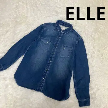 ELLE 엘르 소프트 데님 셔츠 코튼 워시 가공 부드러운 소재 40