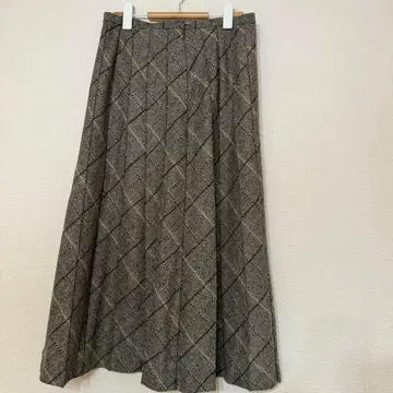 체크 무늬 플리츠 스커트 허리 70cm