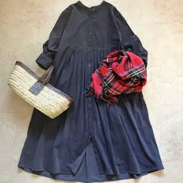 URBAN RESEARCH 코듀로이 밴드 카라 롱 원피스