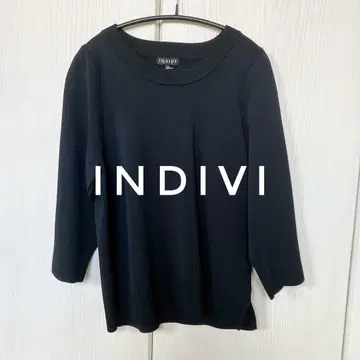 [ 미사용 새상품 ] INDIVI 네이비 7부 소매 니트 38 사이즈