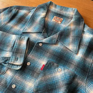 새상품급 MARBLES 오픈 카라 체크 플란넬 셔츠 사이즈 L