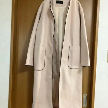 라지엠 La-gemme 베이지 노카라 롱 코트