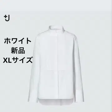 유니클로 +J 수피마 코튼 턱 셔츠 화이트 새상품 XL 사이즈