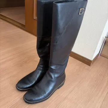 콜한 롱 부츠 23.5 블랙 천연 가죽