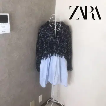 자라 1회 착용 세련된 티셔츠 트위드 셔츠