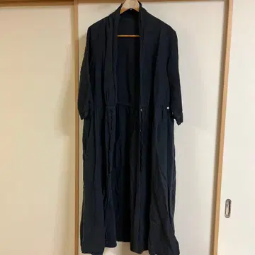 네스트로프 린넨 네이비 셔츠 원피스 7부 소매