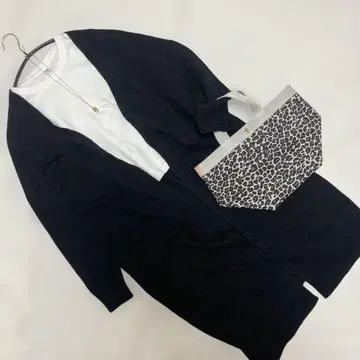 뮤즈 두지엠 클라세 린넨 실크 롱 가디건 겉옷 블랙