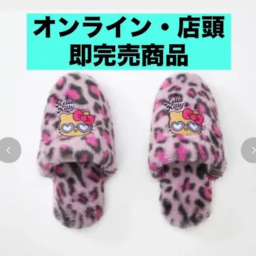 일광화상 키티 레오파드 무늬 슬리퍼 룸슈즈 시마무라 헬로키티