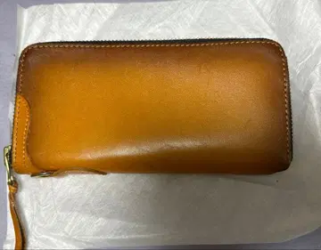 브라운 가죽 장지갑 지퍼식