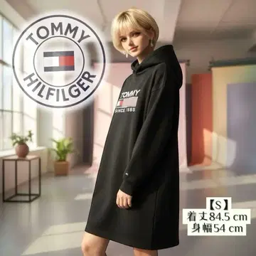 TOMMY JEANS 애슬레틱 로고 후드티 원피스 맨투맨 후디