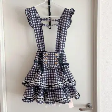 Liz Lisa 사다리 리본 체크 티어드 치마바지