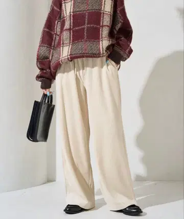 프릭스스토어 한정판 컷 벨로아 라인 와이드 팬츠 M