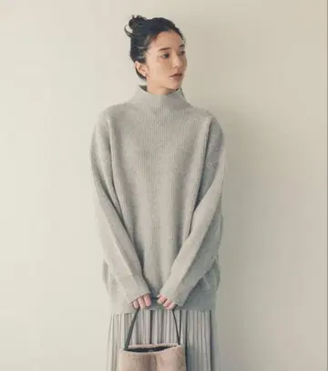 북유럽, 생활 잡화점 따뜻한 울 미들 기장 니트 라이트 그레이